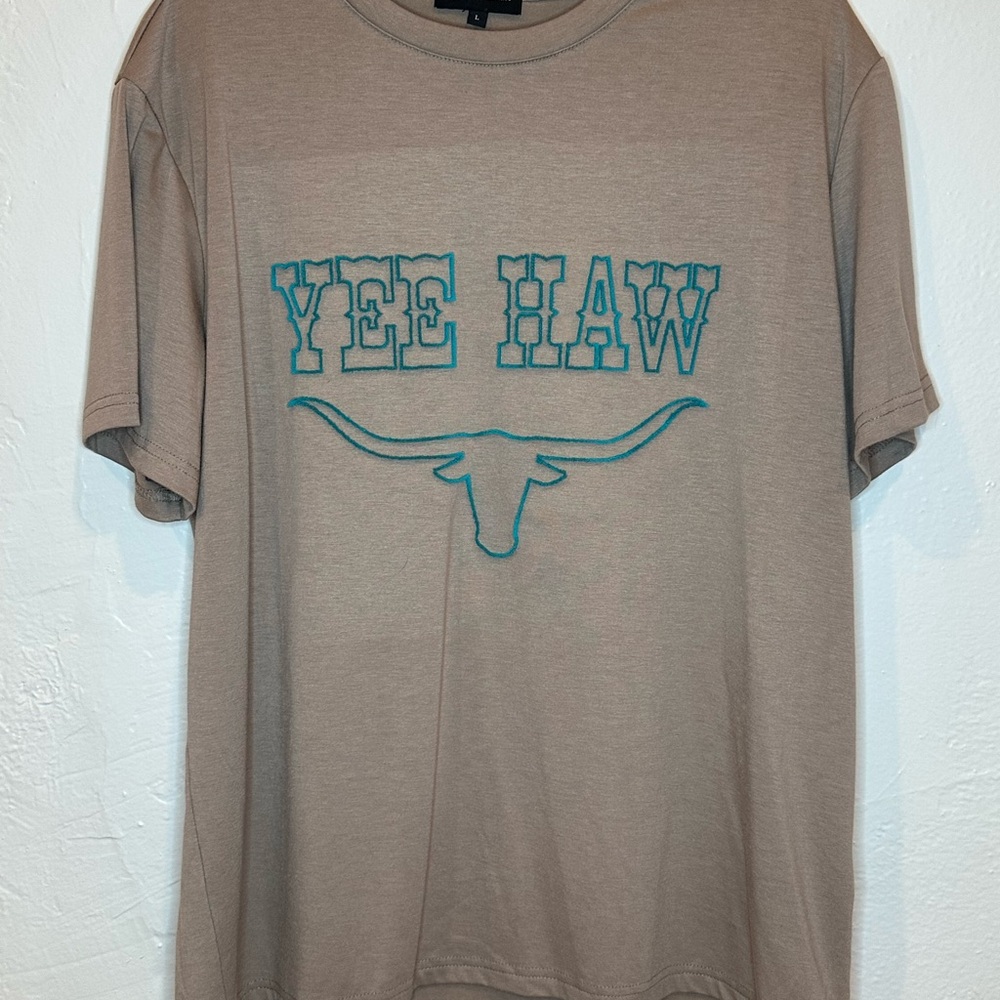 Yee Haw Taupe Graphic Tee